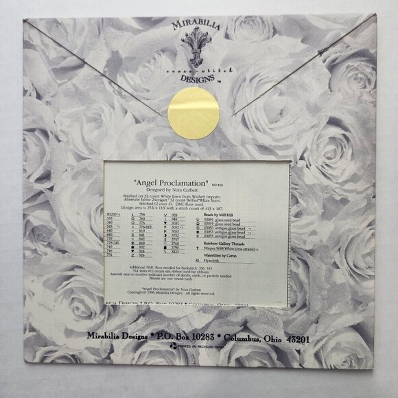 Mirabilia‎ Cross Stitch Pattern Angel Proclamation 1996 MD25 NEW Sealed OOP - Picture 4 of 4